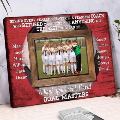 A Good Coach Can Change A Game A Great Coach Can Change A Life - Soccer Coach Custom Photo Canvas - Unique Soccer Coach Gifts With Names