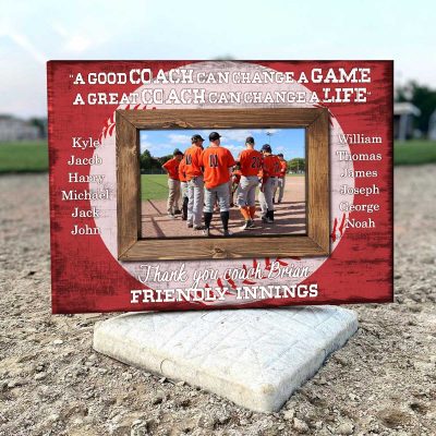 A Good Coach Can Change A Game A Great Coach Can Change A Life - Baseball Coach Custom Photo Canvas - Baseball Coaches Gifts With Names