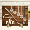 Best Grandpa By Par - Custom Grandpa Golf Wooden Plaque With Grandkids Names - Father's Day Golf Gifts 2025 - Golf Gifts For Grandpa