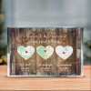 Met Engaged Married – Custom Three Heart Map Art Acrylic Plaque – Bridal Shower Gift – Gift For Newly Married Couple - Creative Valentines Day Gifts