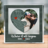 Where It All Began - Custom Coordinates Map Acrylic Block - Wedding Anniversary Gift For Her Him - Personalized Map And Photo Gifts