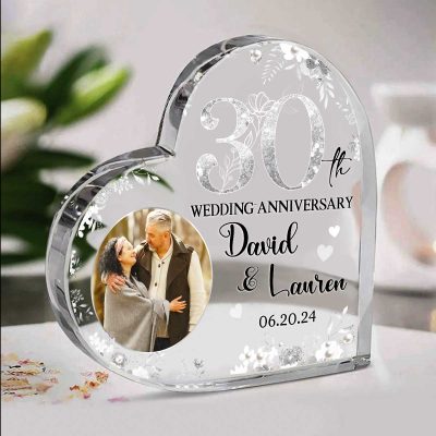 BEST SELLERS 20 Personalized 30th Wedding Anniversary Gift Heart Acrylic Plaque - 30th Pearl Wedding Gifts For Parents - 30th Anniversary Gifts