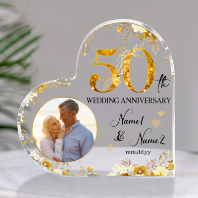 50th Gold Wedding Anniversary Keepsake Plaque - Personalized 50th Anniversary Gift - Unique 50th Anniversary Gifts For Parents