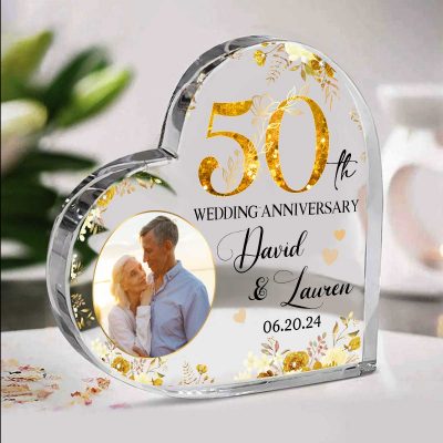 50th Gold Wedding Anniversary Keepsake Plaque - Personalized 50th Anniversary Gift - Unique 50th Anniversary Gifts For Parents