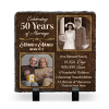 Celebrating 50 Years Of Marriage - Custom Then And Now 50th Anniversary Picture Stand Stone - Personalized Gift For Parents Golden Anniversary