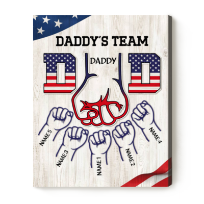 Daddy's Team Sign With Kids Names