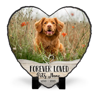 Custom Pet Gravestone Forever Loved - Burial Stones For Pets - Dog Memorial Headstones - Garden Stone Memorial For Dog