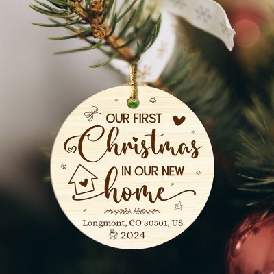 First Christmas In Our New Home - Custom New House Ornament - Custom New Home Christmas Gift