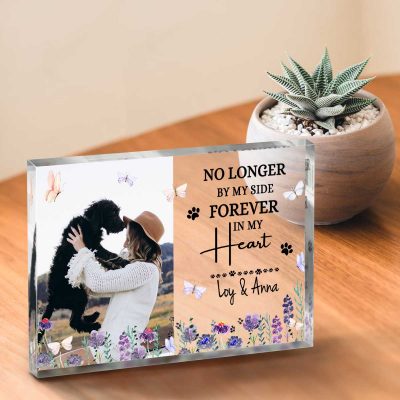 Owner and Dog Custom Acrylic Block - Loss Of Dog Gift - Bereavement Gifts For Loss Of Dog - Dog Death Sympathy Gifts - Custom Dog Memorial Gifts