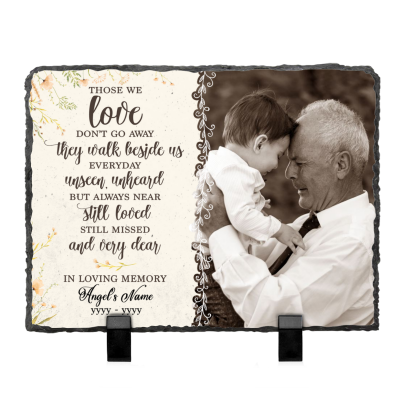 Those We Love Dont Go Away Custom Memorial Stone - Personalized Memorial Garden Stones For Dad - In Memory Of Dad Gifts - Dad Memorial Keepsake