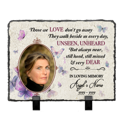 Custom Parents Memorial Picture Stone Slate - Memorial Gift for Loss of Parents - Personalized Parents Sympathy Gift - In Memory of Parents Gift