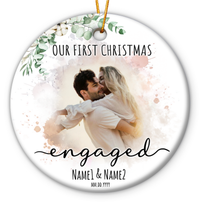 BEST SELLERS 93 Our First Christmas Engaged Ornament - Personalized First Christmas Keepsake - Engaged Christmas Gift 2025 - Newly Engaged Gift