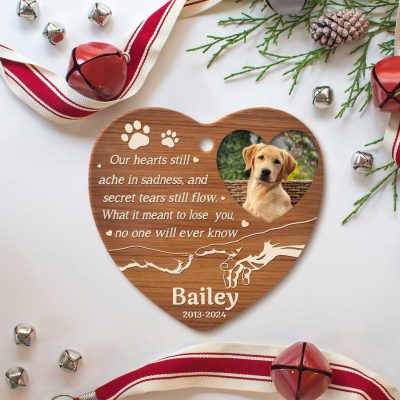 Personalized Memorial Dog Christmas Ceramic Ornament - Dog Remembrance Keepsake - Pet Loss Christmas Ornaments