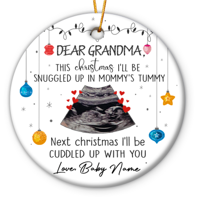 Custom Baby Ultrasound Ornament For Grandma