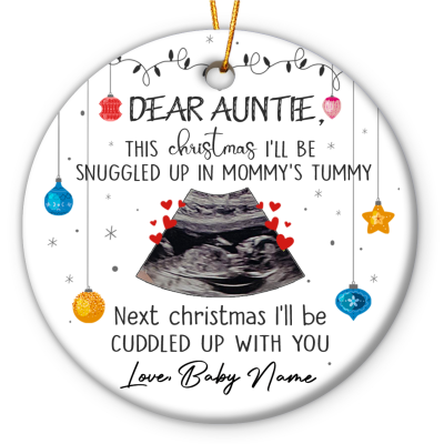 Custom Sonogram Ornament For Aunt