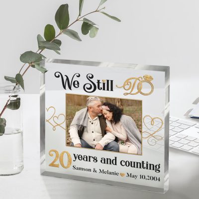 Personalized We Still Do 20 Years And Counting Acrylic Plaque - 20th Wedding Anniversary Gift For Couples, Parents - Platinum Wedding Anniversary Gift