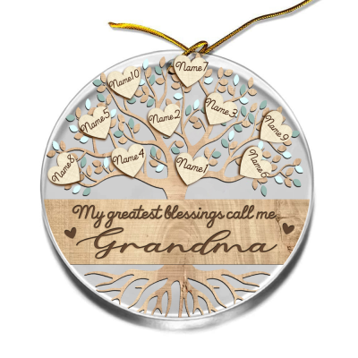 My Greatest Blessing Call Me Grandma Custom Ornament - Gifts For Grandma From Grandkids - Grandma Christmas Ornament - Grandmother Xmas Gifts