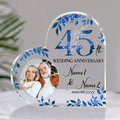 BEST SELLERS 55 Personalized 45th Wedding Anniversary Heart Acrylic Plaque