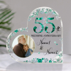 Personalized Emerald Anniversary Acrylic Block - Emerald Anniversary Gift for Couple - 55th Wedding Anniversary Keepsake Plaque