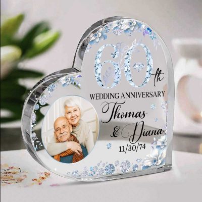 Personalized 60th Wedding Anniversary Acrylic Plaque - Diamond 60th Wedding Anniversary Gift for Parent, Grandparent - Diamond Anniversary Keepsake
