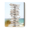 Personalized Beach Street Sign Family Multi-name Canvas, Custom Family Name Wall Art For Home Decor, Family Gifts