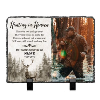 BEST SELLERS 25 Personalized Hunting Memorial Stone - Hunter's Tribute - Hunter Memorial Gift - In Loving Memory of Gift - Sympathy Gift Bereavement Gift Funeral Gift