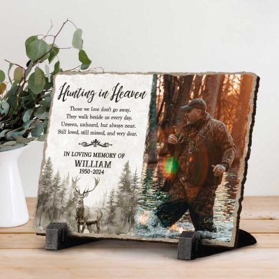 BEST SELLERS 26 Personalized Hunting Memorial Stone - Hunter's Tribute - Hunter Memorial Gift - In Loving Memory of Gift - Sympathy Gift Bereavement Gift Funeral Gift