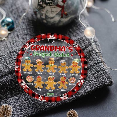 Grandma Cookies Custom Ornament - Grandma's Favorite Cookies Ornament - Personalized Gingerbread Christmas Ornament - Grandma Ornament
