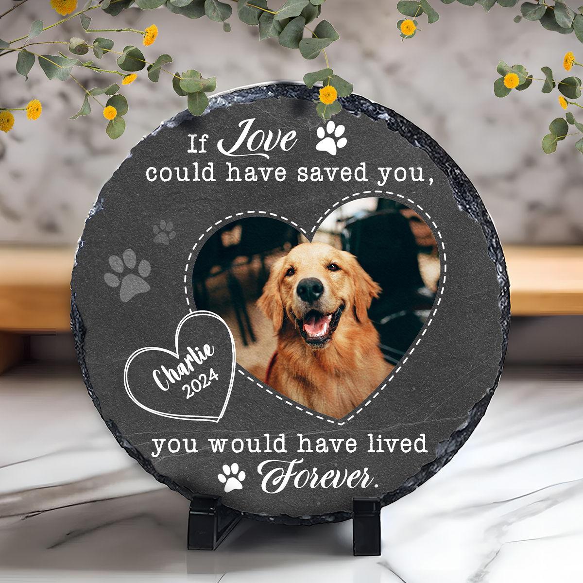 Personalized Dog Memorial Photo Stones Plaque, Pet Grave Markers For Dog, Sympathy Gifts For Loss Of Pet, Pet Death Gift 1 You Would Have Lived Forever - Personalized Dog Memorial Photo Stones Plaque - Pet Grave Markers For Dog - Sympathy Gifts For Loss Of Pet Dog Cat