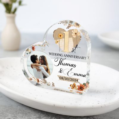 Personalized 1 Year Anniversary Acrylic Block - First Wedding Anniversary Gift - 1st Anniversary Gift For Spouse - Paper Anniversary Keepsake