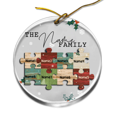 Personalized Family Puzzle Christmas Acrylic Ornament - Custom Family Christmas Ornaments - Family Christmas Keepsake 2024