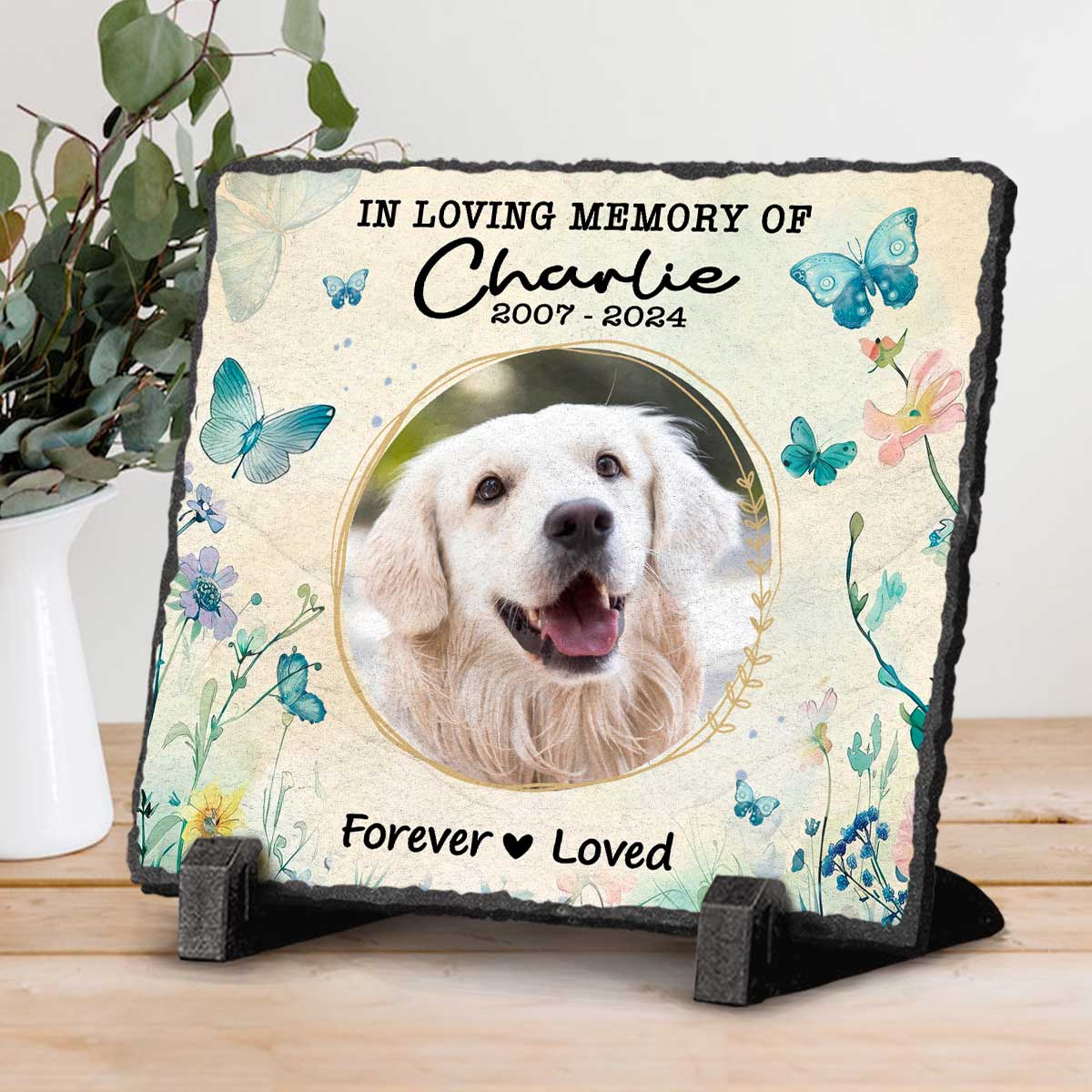 Pet Memorial Garden Stone Custom, Pet Tombstone Markers, Dog Passed Away Gift, Pet Remembrance Gifts, Keepsake For Dogs 1 In Loving Memory Dog Burial Marker - Personalized Pet Memorial Garden Stone - Loss Of Dog Headstone - Dog Loss Gift - Dog Grave Marker