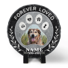 Forever Loved - Personalized Dog Remembrance Circle Stone Plaque - Sympathy Gifts For Pets - Dog Cat Memorial Garden Stone