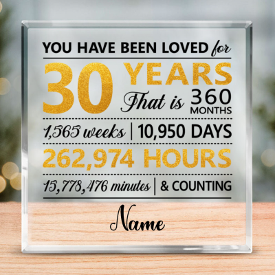 You Have Been Loved For 30 Years - Personalized 30th Birthday Acrylic Block - 30th Birthday Keepsake Gifts For Her Him