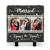 Married Personalized Photo Rock Slate - Wedding Gift For Couple - Keepsake Newlywed Picture Gift - Bride And Groom Gift