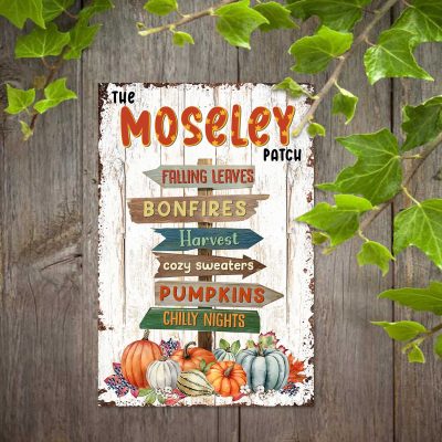 Personalized Fall Family Decor Metal Sign - Harvest Bonfires Hayrides Metal Sign - Custom Autumn Decor - Farmhouse Fall Decor - Fall Home Decor