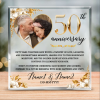 Personalized 50th Wedding Anniversary Heart Acrylic Plaque - 50 Gold Wedding Gifts For Parents - Golden 50 Anniversary Gift, Husband Wife Gift
