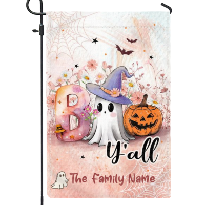 Personalized Boo Yall Halloween Garden Flag - Welcome House Custom Halloween Flag - Halloween Ghost Yard Flag - Flag Autumn Halloween Outdoor Decor
