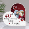Personalized 40th Anniversary Gift - Ruby Anniversary Keepsake Gift - 40th Anniversary Acrylic Heart Plaque - 40th Ruby Gift for Parents