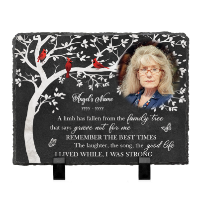 A Limb Has Fallen Personalized Memorial Stone - Custom Photo Slate Grave Marker - Sympathy Gifts Loss of a Loved One - Remembrance Gifts