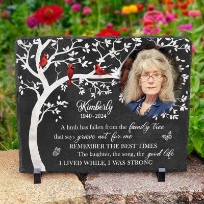 A Limb Has Fallen Personalized Memorial Stone - Custom Photo Slate Grave Marker - Sympathy Gifts Loss of a Loved One - Remembrance Gifts