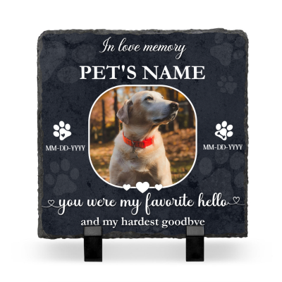 Personalized Pet Loss Stone - Pet Grave Marker - Dog Memorial Gifts for Loss of Dog - Loss of Dog Sympathy Gifts