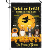 Trick or Treat Funny Cat Halloween Flag - Personalized Cat Pumpkin Halloween Garden Flag - Welcome Halloween Flag - Gifts For Cat Mom Cat Dad