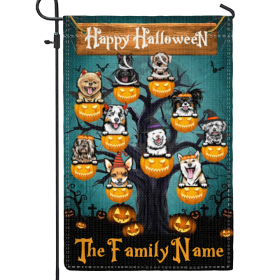 Custom Dog Halloween Garden Flags - Welcome Fall Halloween Yard Flag - Halloween Gift For Dog Lover - Halloween Decor - Dog Owner Gift - Dog Lover Gift