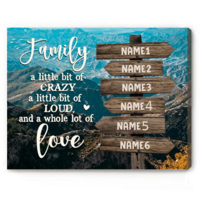 Custom Name Family Street Sign - Personalized Family Canvas Print - Family Wall Decor Canvas