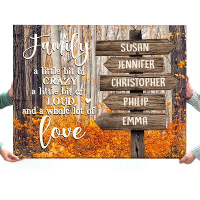 Custom Name Family Street Sign - Personalized Family Canvas Print - Family Wall Decor Canvas