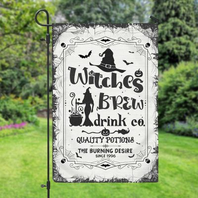Personalized Witches Brew Halloween Drink Flag, Halloween Drink Flag, Halloween Outdoor Decor