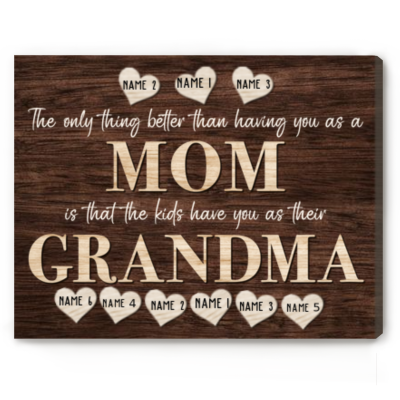 gift for new grandma mom grandma gifts mom grandma sign with names custom grandmother xmas gifts