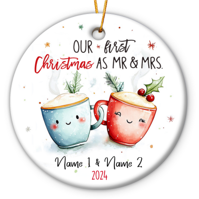 1st christmas as mr & mrs ornament first xmas married ornament 2024 custom mr and mrs gifts first married christmas gifts