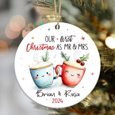 1st christmas as mr & mrs ornament first xmas married ornament 2024 custom mr and mrs gifts first married christmas gifts